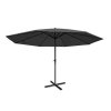 Markedsparasol 5 m - antracit parasol 500 cm med krank og krydsfod