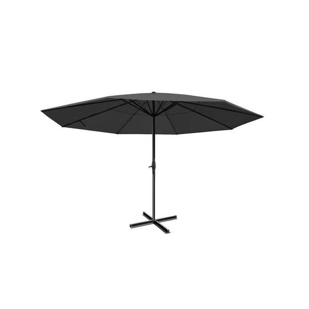 Markedsparasol 5 m - antracit parasol 500 cm med krank og krydsfod