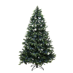 Juletr� p� 180 x 122 cm - kunstigt PE/PVC med farvet/hvidt LED