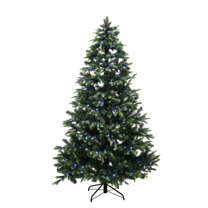 Juletr� p� 180 x 122 cm - kunstigt PE/PVC med farvet/hvidt LED