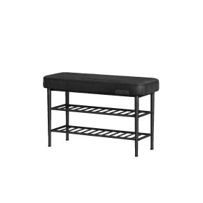 Opbevaringsb�nk - siddeb�nk med skohylder - sort 30 x 80 x 50