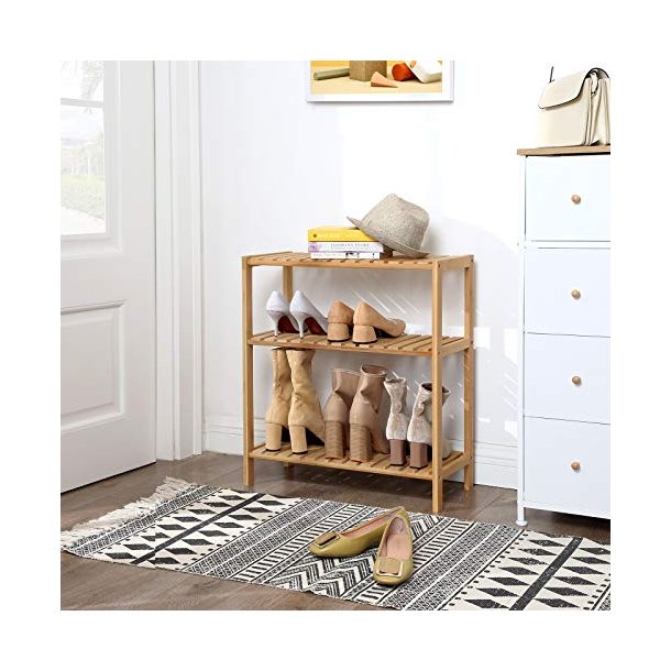 Bambus reol med 3 hylder - badevrelsesreol - 60 x 26 x 66