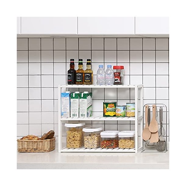 Bambus reol med 3 hylder - vghngt badevrelsesreol - 60x15x54