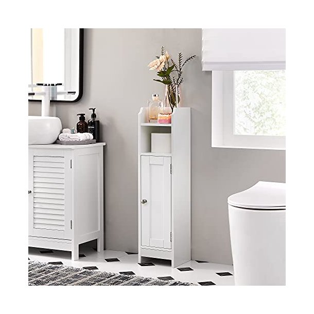 Badevrelsesskab - toiletskab - opbevaringsskab - hvid 18x20x80