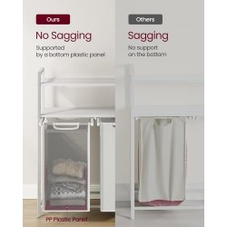 Vasket�jskurv med 2 rum - 2 vasket�jsposer - hvide hylder