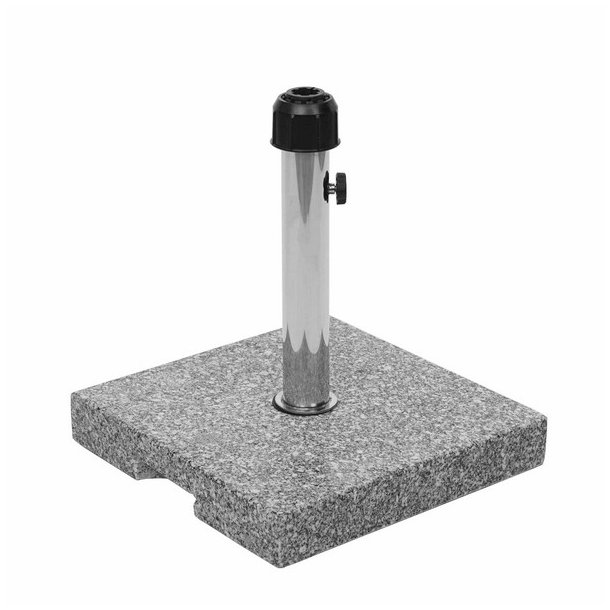 Parasolfod i granit - firkantet gr granitfod til parasol 23 kg