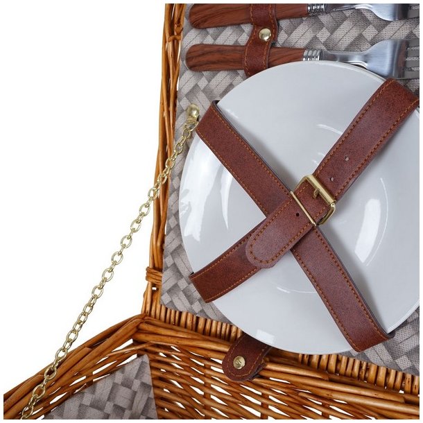 Picnickurv til 4 personer - picnicst med picnictppe og klerum