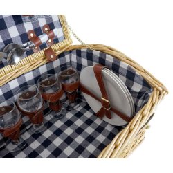 Picnickurv til 6 personer - picnicst med picnictppe og kletaske