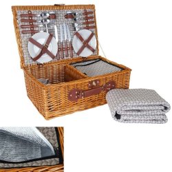 Picnickurv til 4 personer - picnicst med picnictppe og klerum