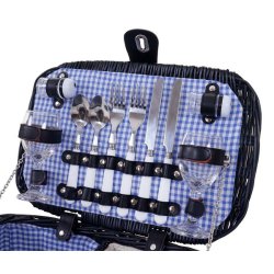 Picnickurv til 2 personer - picnicst i flet med termo kleskab