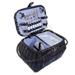 Picnickurv til 2 personer - picnicst i flet med termo kleskab