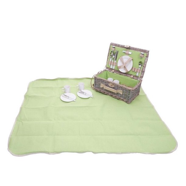 Picnickurv til 4 personer - gr/grnt picnicst med picnictppe