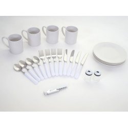 Picnickurv til 4 personer - gr/grnt picnicst med picnictppe