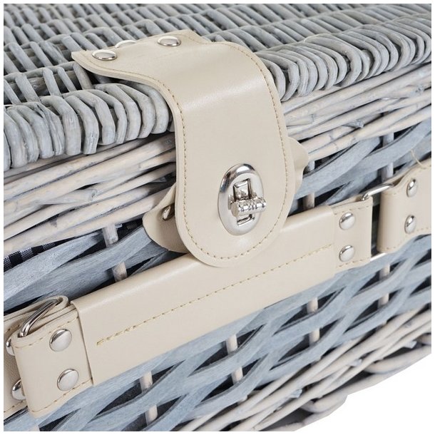 Picnickurv til 4 personer - gr/gult picnicst med picnictppe