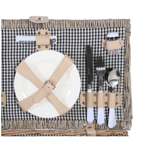 Picnickurv til 4 personer - picnicst i flet med picnictppe