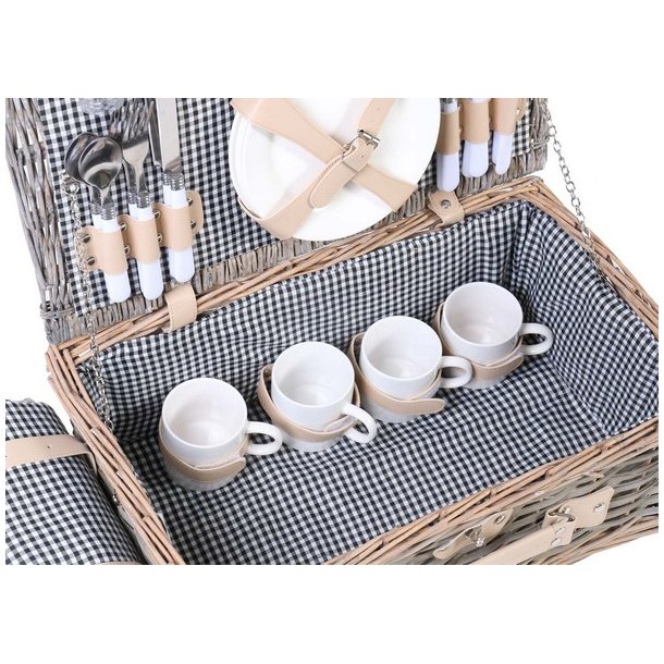 Picnickurv til 4 personer - picnicst i flet med picnictppe