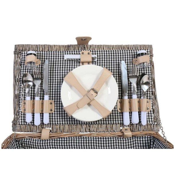 Picnickurv til 4 personer - picnicst i flet med picnictppe