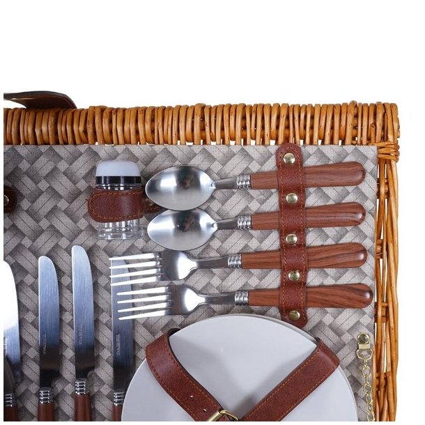 Picnickurv til 4 personer - picnicst med picnictppe og klerum