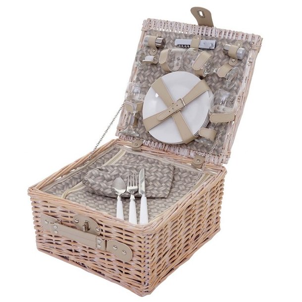 Picnickurv til 4 personer - picnic st i flet med termo kleskab