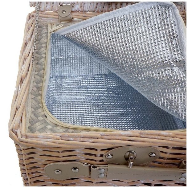 Picnickurv til 4 personer - picnic st i flet med termo kleskab