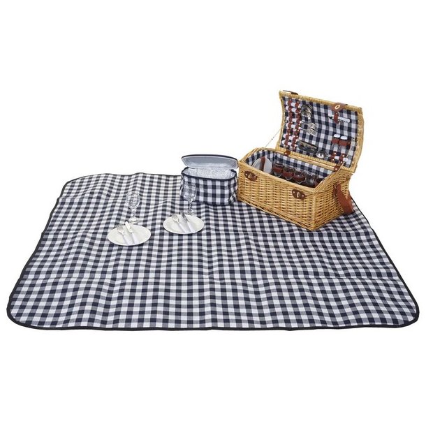 Picnickurv til 6 personer - picnicst med picnictppe og kletaske