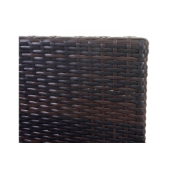 Haveb�nk og hyndeboks - brun polyrattan med gr�n hynde