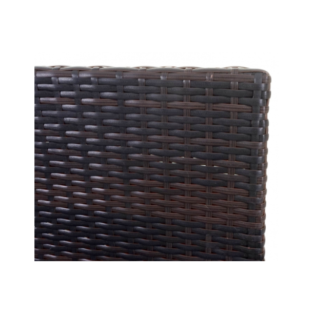 Haveb�nk og hyndeboks - brun polyrattan med gr�n hynde