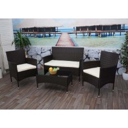 Polyrattan havem�bels�t - brunt polyrattan lounge havem�bler - brun 2-1-1