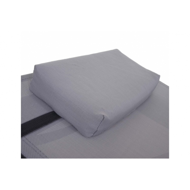 Polyrattan solseng - sort polyrattan liggestol med grt stof