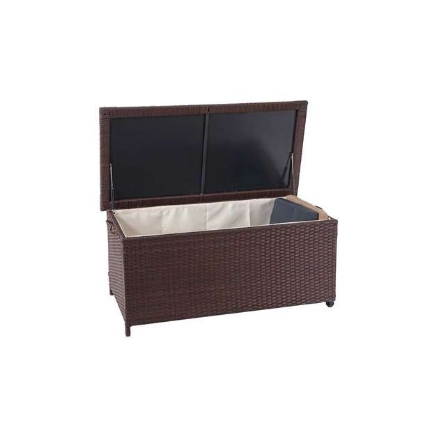 Polyrattan hyndeboks - brun hyndeboks p� 170 liter - 51x100x50 Premium model