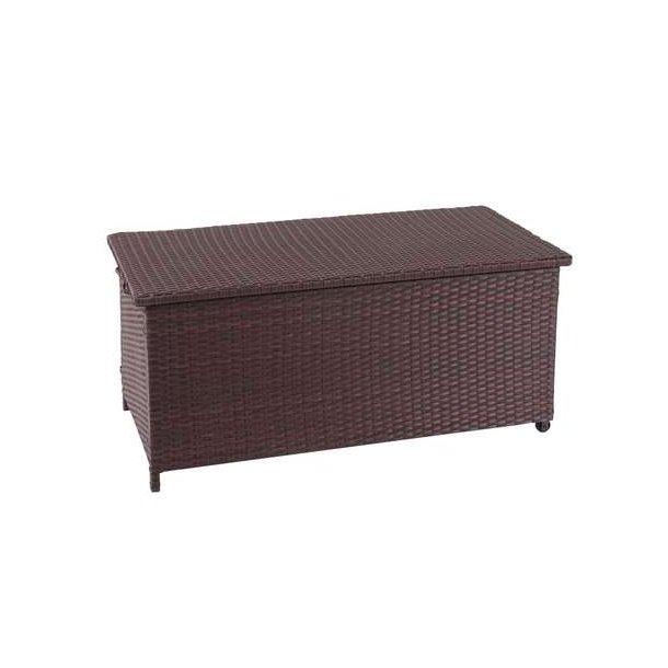Polyrattan hyndeboks - brun hyndeboks p� 170 liter - 51x100x50 Premium model