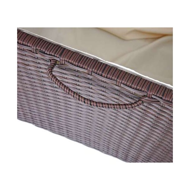 Polyrattan hyndeboks - brun hyndeboks p� 170 liter - 51x100x50 Premium model