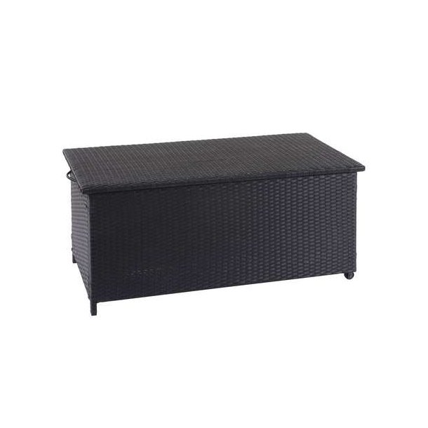 Polyrattan hyndeboks - sort hyndeboks p 170 liter - 51x100x50 Premium model