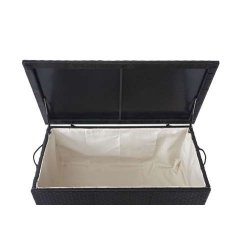 Polyrattan hyndeboks - sort hyndeboks p 170 liter - 51x100x50 Premium model