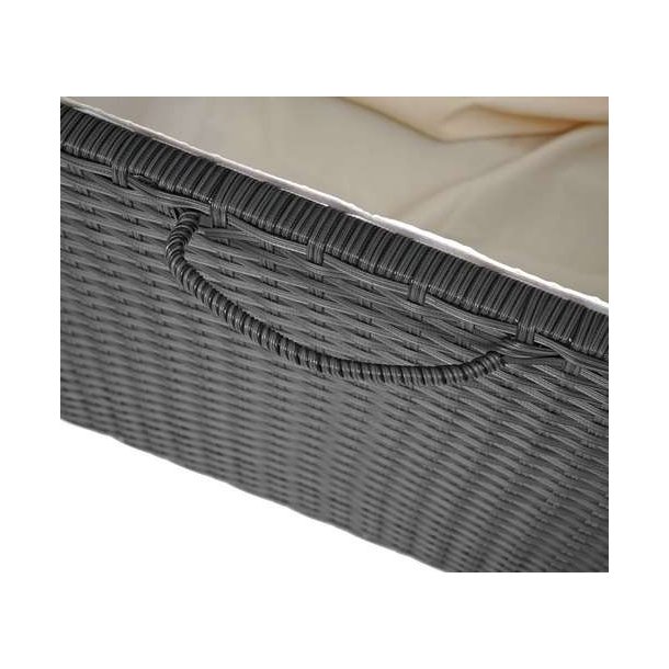 Polyrattan hyndeboks - sort hyndeboks p 170 liter - 51x100x50 Premium model