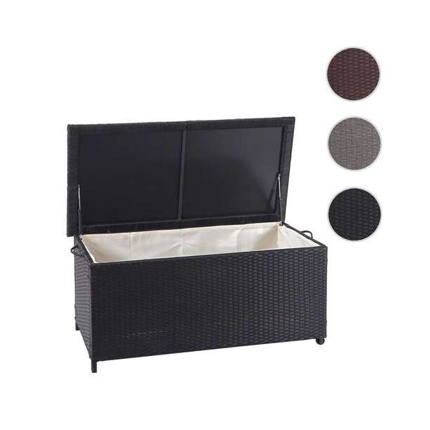 Polyrattan hyndeboks - sort hyndeboks p 170 liter - 51x100x50 Premium model