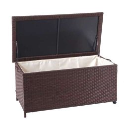 Polyrattan hyndeboks - brun hyndeboks p 250 liter - 51x115x59 Premium model