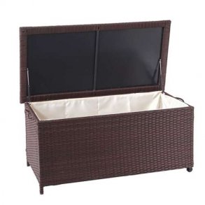 Polyrattan hyndeboks - brun hyndeboks p 250 liter - 51x115x59 Premium model