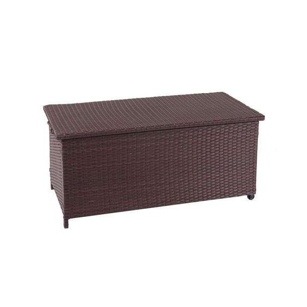 Polyrattan hyndeboks - brun hyndeboks p 250 liter - 51x115x59 Premium model