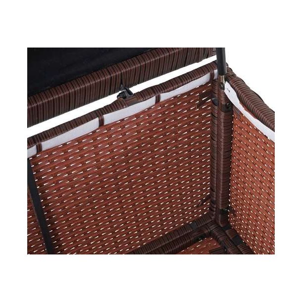 Polyrattan hyndeboks - brun hyndeboks p 250 liter - 51x115x59 Premium model