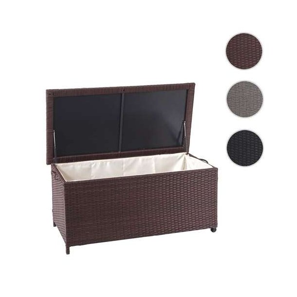 Polyrattan hyndeboks - brun hyndeboks p 250 liter - 51x115x59 Premium model