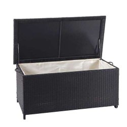 Polyrattan hyndeboks - sort hyndeboks p 250 liter - 51x115x59 Premium model
