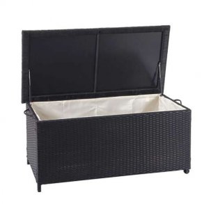 Polyrattan hyndeboks - sort hyndeboks p 250 liter - 51x115x59 Premium model
