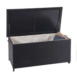 Polyrattan hyndeboks - sort hyndeboks p 250 liter - 51x115x59 Premium model