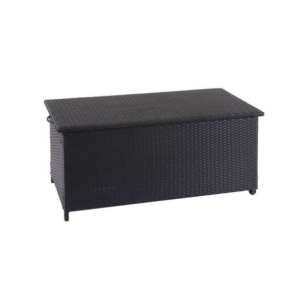 Polyrattan hyndeboks - sort hyndeboks p 250 liter - 51x115x59 Premium model