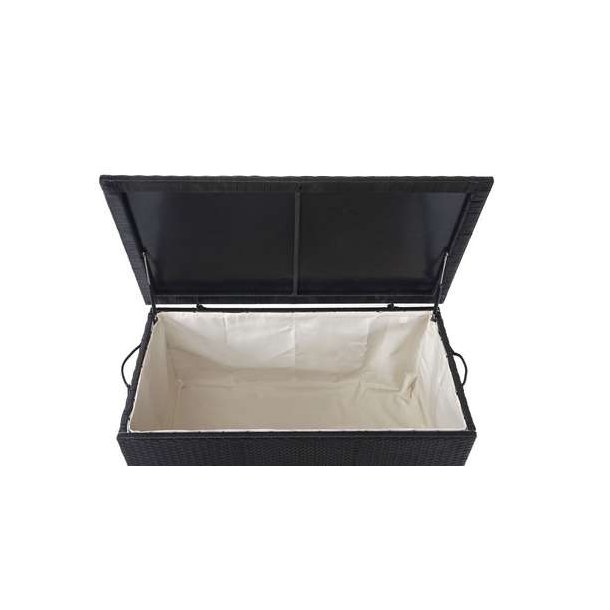 Polyrattan hyndeboks - sort hyndeboks p 250 liter - 51x115x59 Premium model