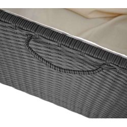 Polyrattan hyndeboks - sort hyndeboks p 250 liter - 51x115x59 Premium model