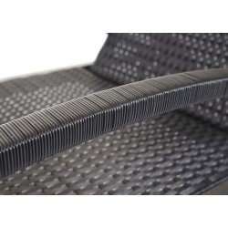 Polyrattan solvogn og solseng - 2 stk sort liggestol og havebord