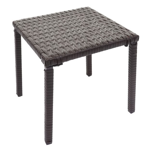 Polyrattan solvogn og solseng - 2 stk brun liggestol og havebord