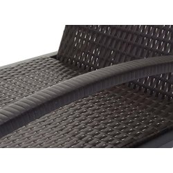 Polyrattan solvogn og solseng - 2 stk brun liggestol og havebord